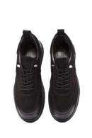 Men's Black Lace-Up Suede Leather Sneaker | Derimod