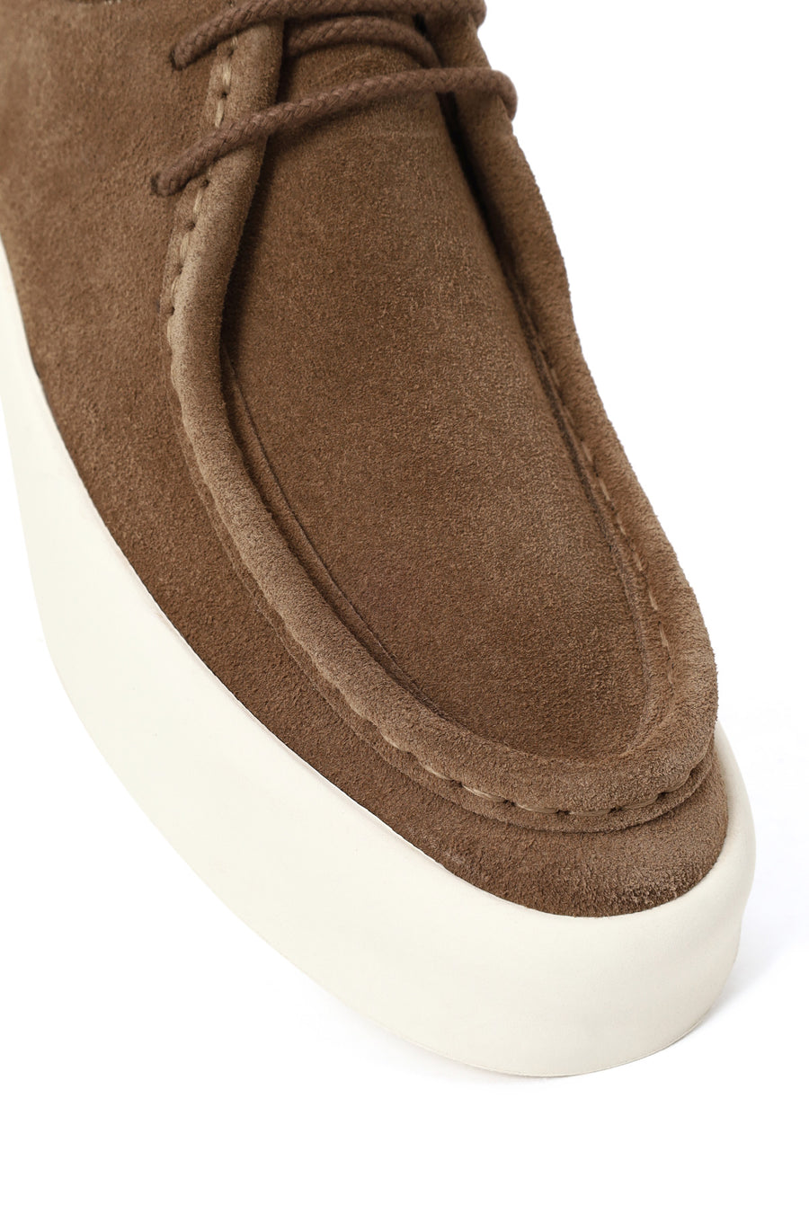 Male Beige Lace-Up Thick-Soled Suede Leather Casual Shoes