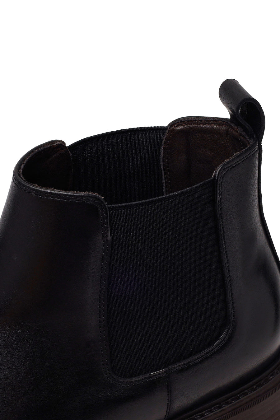Male Black Leather Casual Chelsea Boots