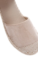 Women's Gray Ankle Strap Wedge Heeled Espadrilles | Derimod