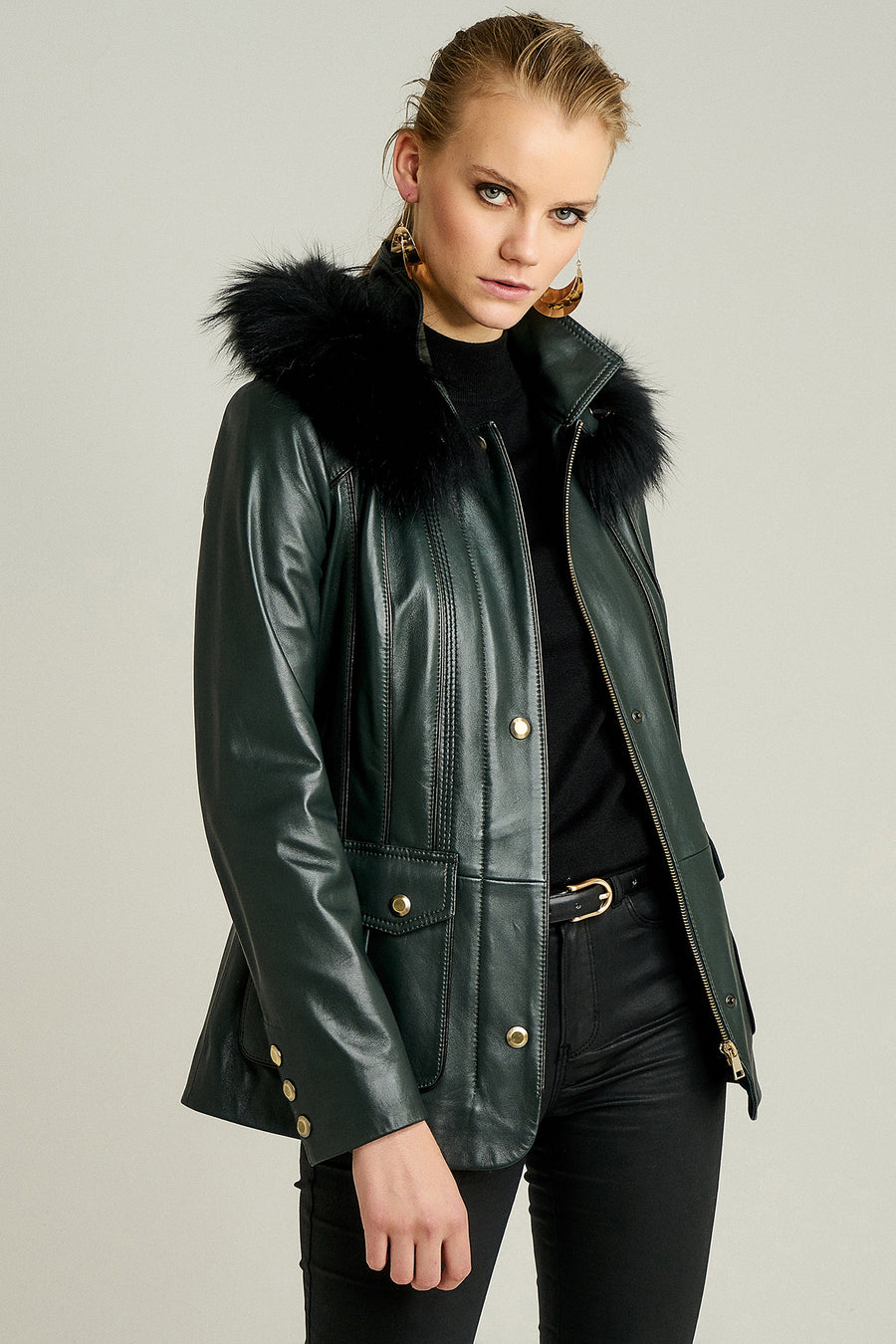 Diva Women's Leather Jacket 18WGD5501U4 | Derimod
