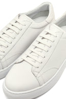 Men's White Lace-Up Thick-Soled Leather Sneaker | Derimod