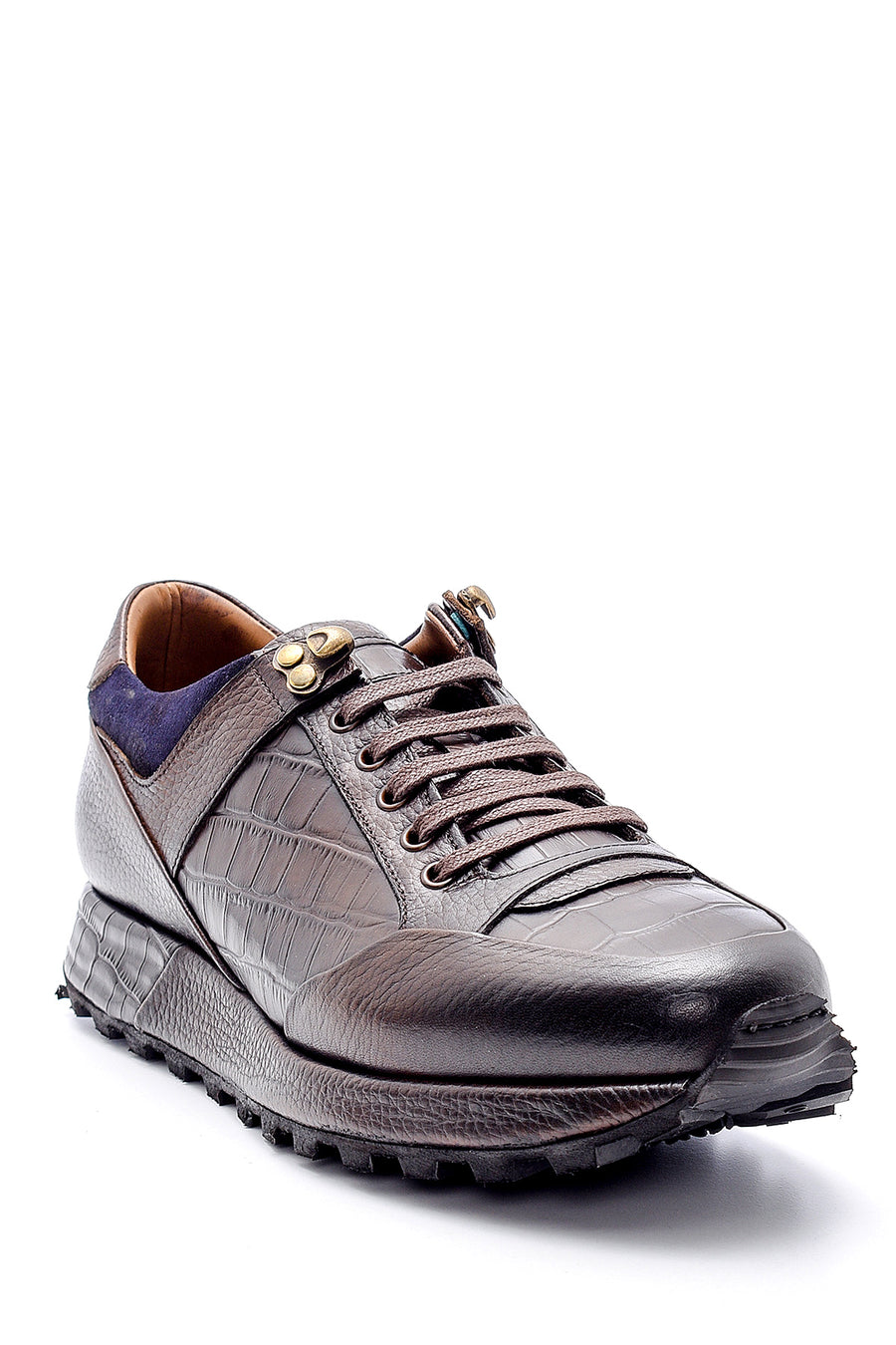 Men's Crocodile Detailed Leather Sneaker