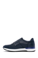 Men's Navy Blue Leather Sneaker | Derimod