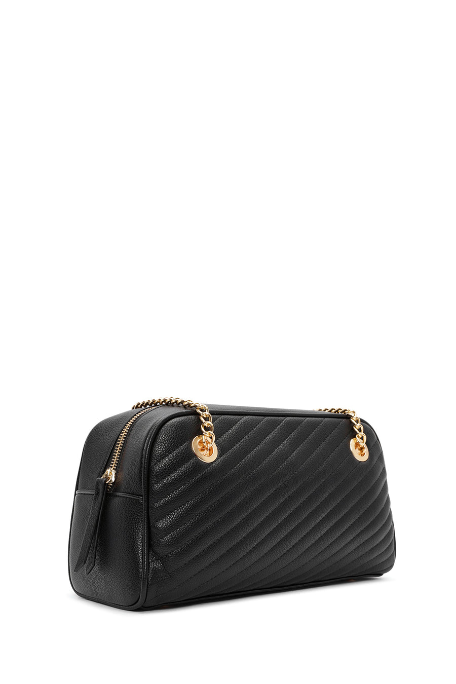 Women's Black Chain Strap Quilted Shoulder Bag