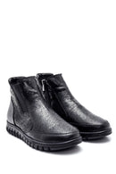 Women's Black Zippered Leather Comfort Boots | Derimod