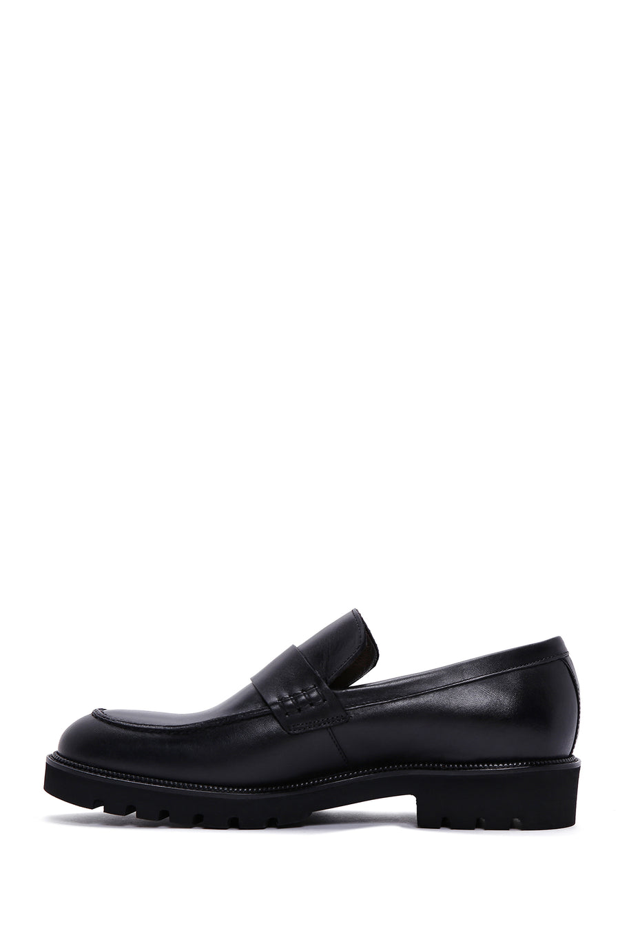 Men's Black Leather Casual Loafer