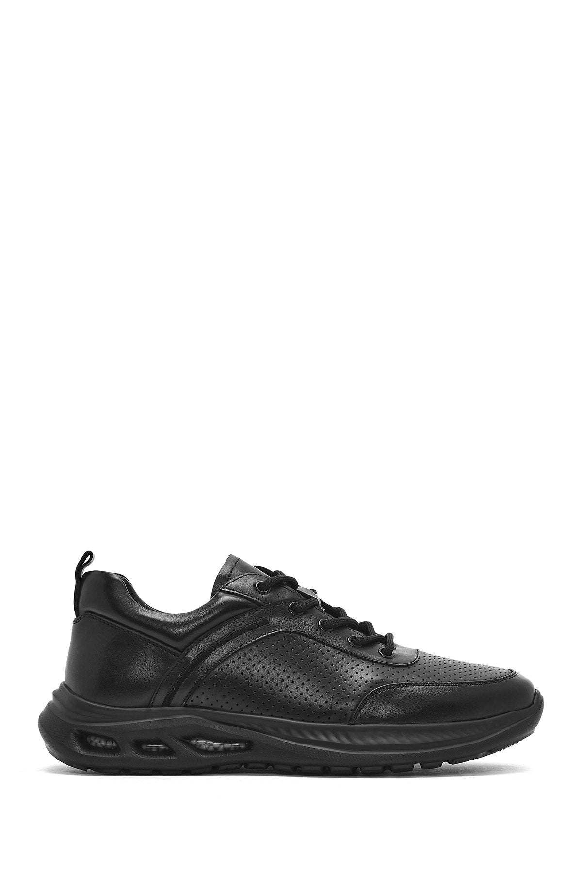 Men's Black Lace-up Leather Sneaker 25SFD692118 | Derimod