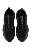 Men's Black Lace-up Thick-Sole Leather Sneaker | Derimod