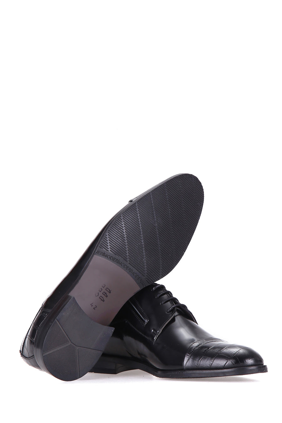 Crocodile Patterned Men's Leather Shoes