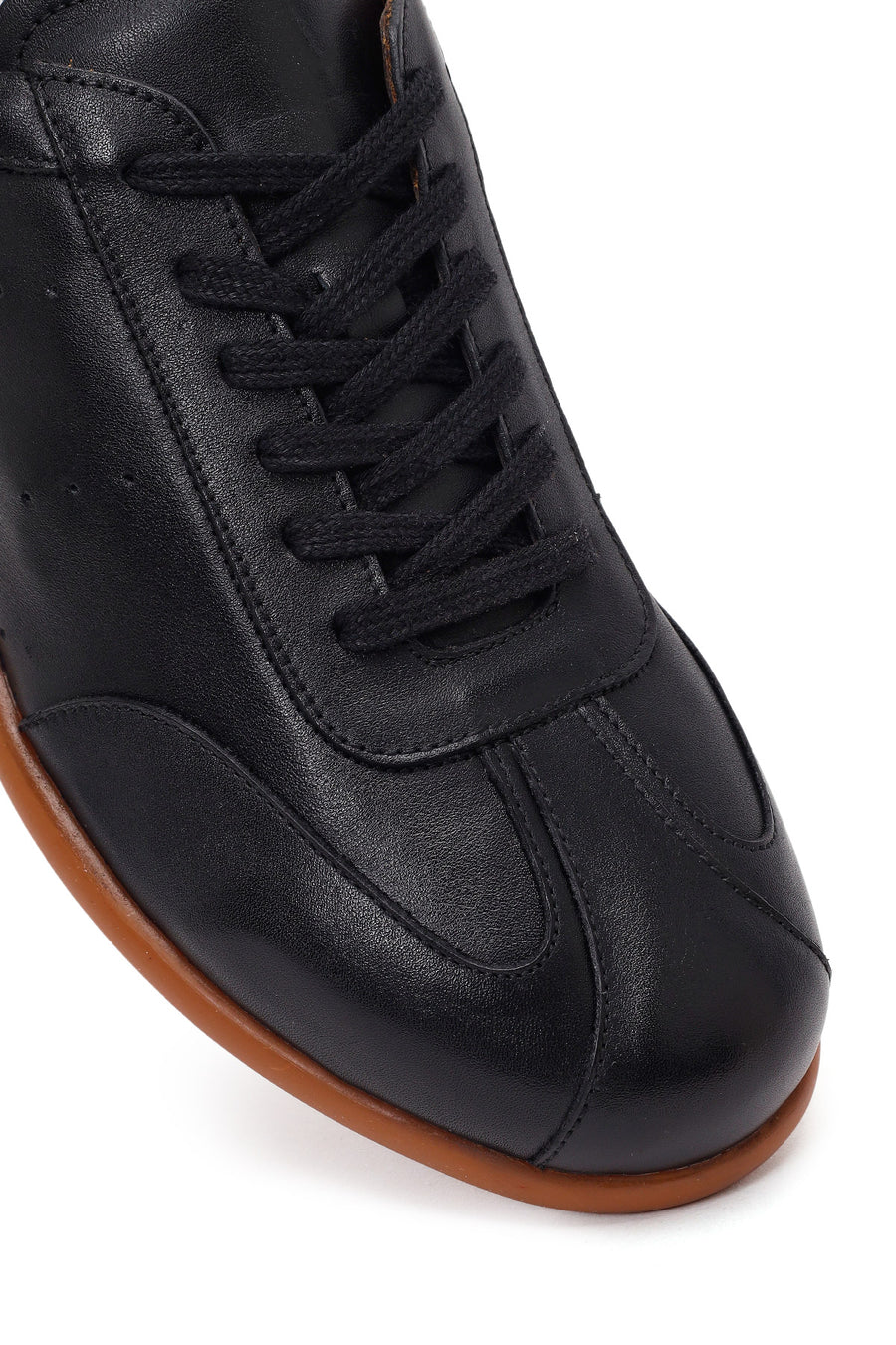 Men's Black Lace-up Leather Sneaker