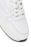 Woman White Lace-Up Leather Sneaker | Derimod