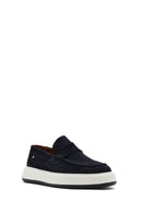 Erkek Lacivert Süet Deri Casual Loafer | Derimod