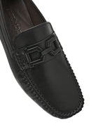 Men's Black Buckled Leather Loafer | Derimod