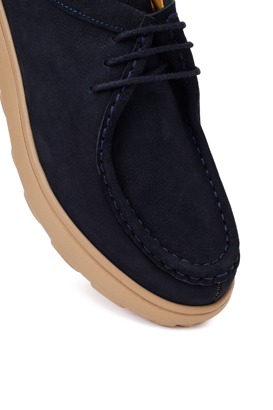Male Navy Nubuck Leather Casual Shoes