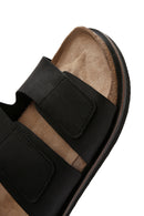 Men's Black Nubuck Leather Slippers | Derimod