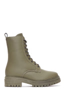 Women's Khaki Leather Boots | Derimod