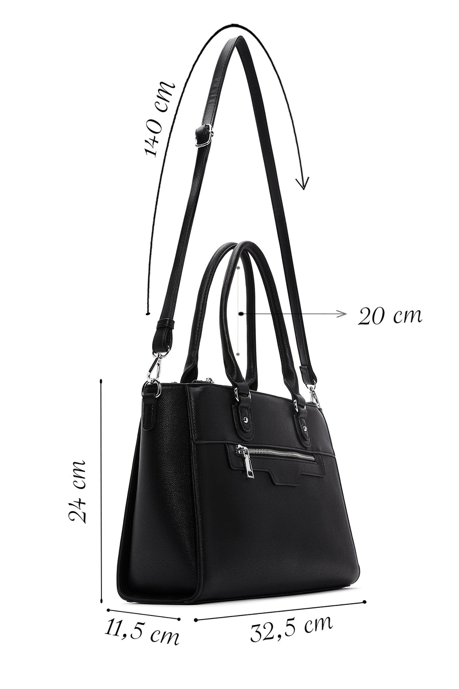 Women's Black Long Strap Shoulder Bag