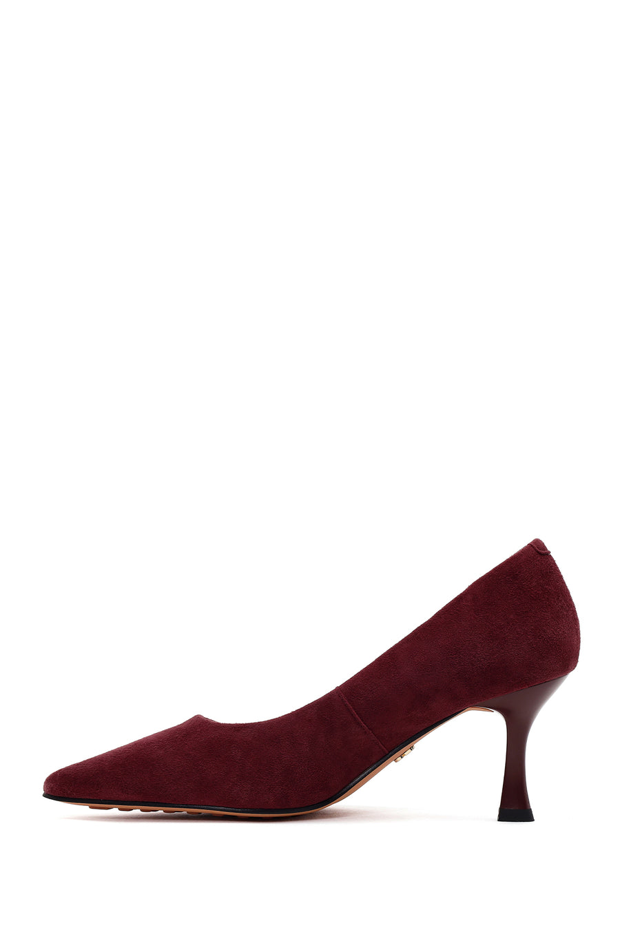 Kadın Bordo İnce Topuklu Süet Deri Stiletto