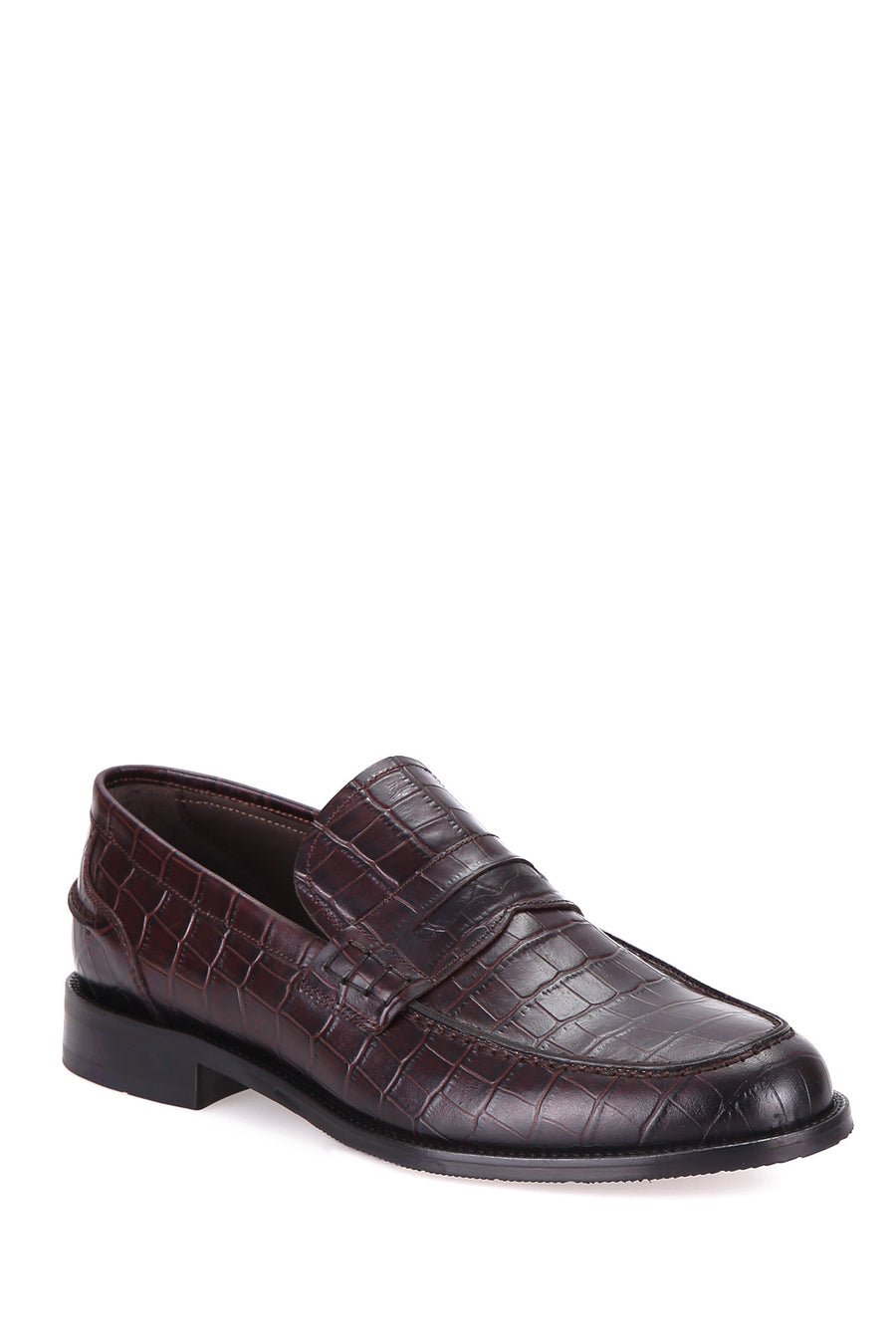 Crocodile Patterned Men's Leather Shoes