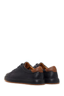 Erkek Siyah Bağcıklı Deri Sneaker | Derimod