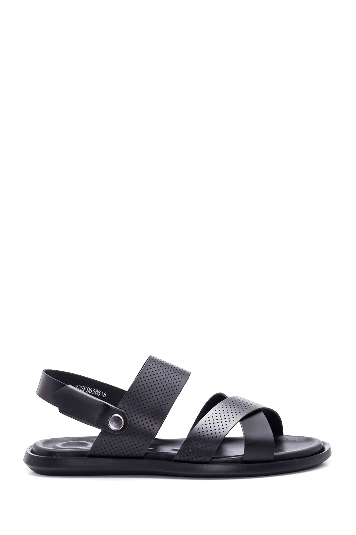 Men's Leather Perforated Sandals 22SFD638818 | Derimod