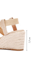 Women's Beige Wedge Heels Espadrilles | Derimod