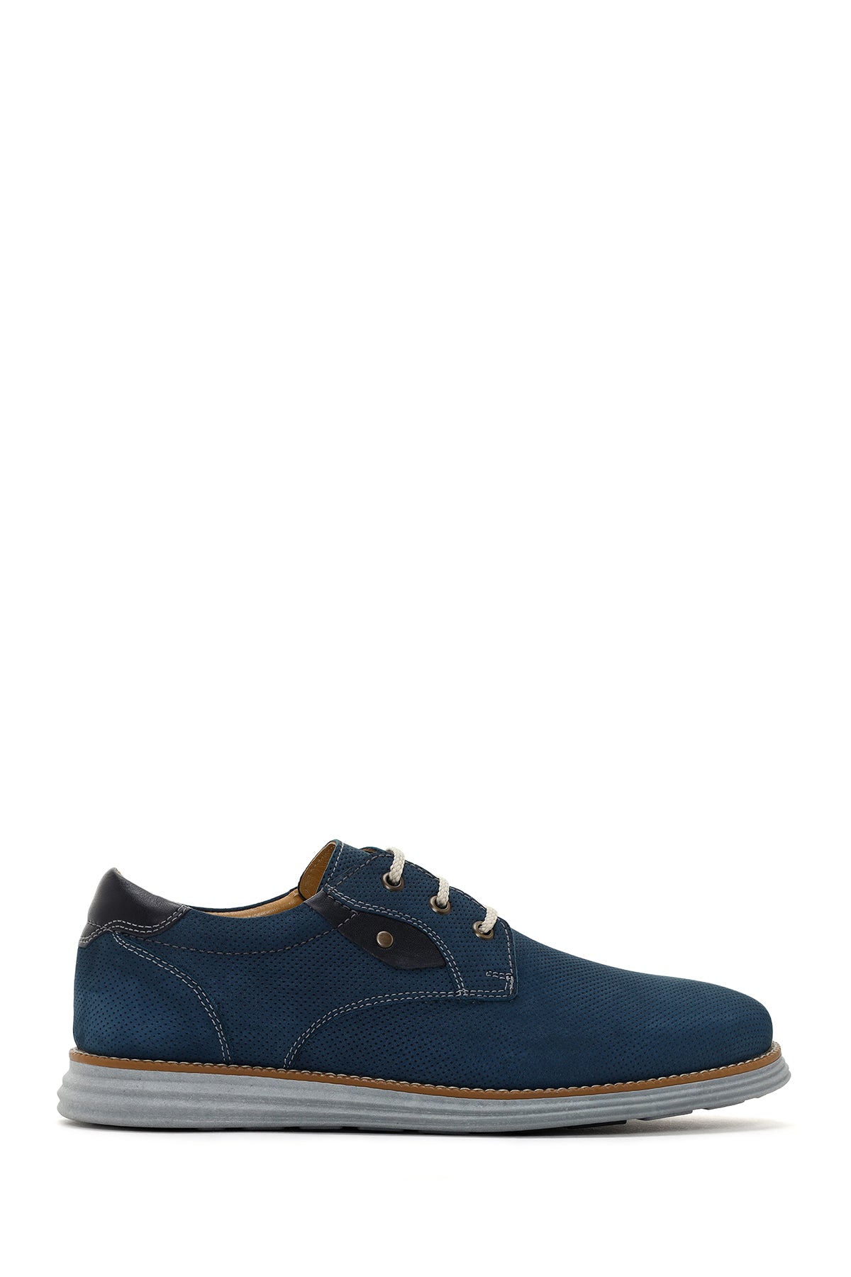 Men's Blue Leather Casual Shoes 24SFD6707DI | Derimod