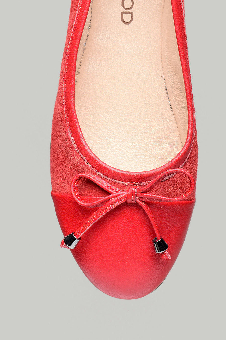 Red Women's Leather Ballerinas