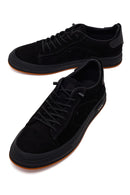 Erkek Siyah Bağcıklı Nubuk Deri Sneaker | Derimod