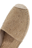 Women's Beige Suede Leather Stone Espadrille | Derimod