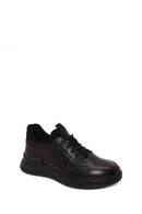 Derimod Fly Male Black Lace-Up Thick-Soled Leather Casual Sneaker | Derimod