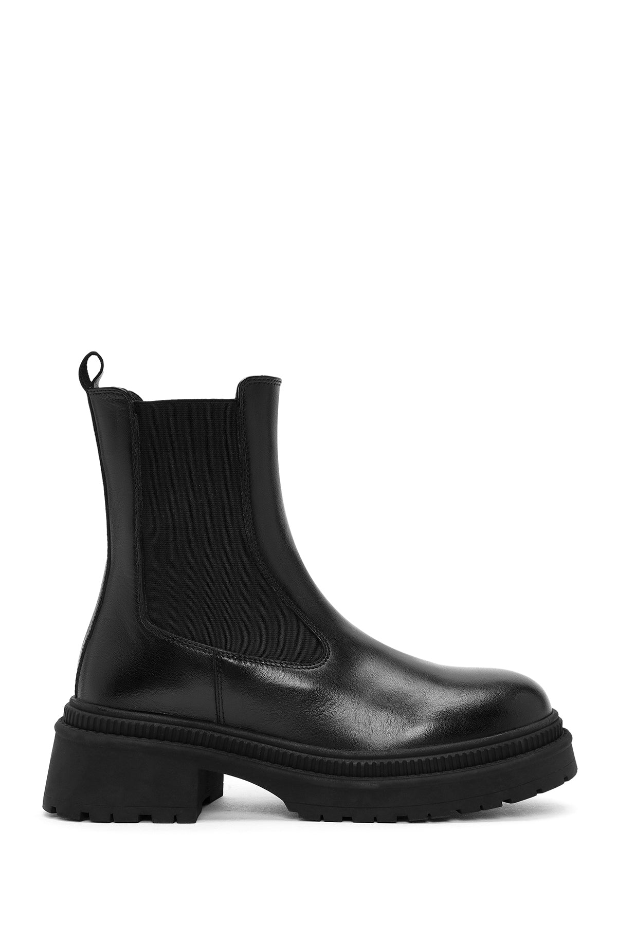 Women's Black Leather Chelsea Boots 24WFD512118 | Derimod