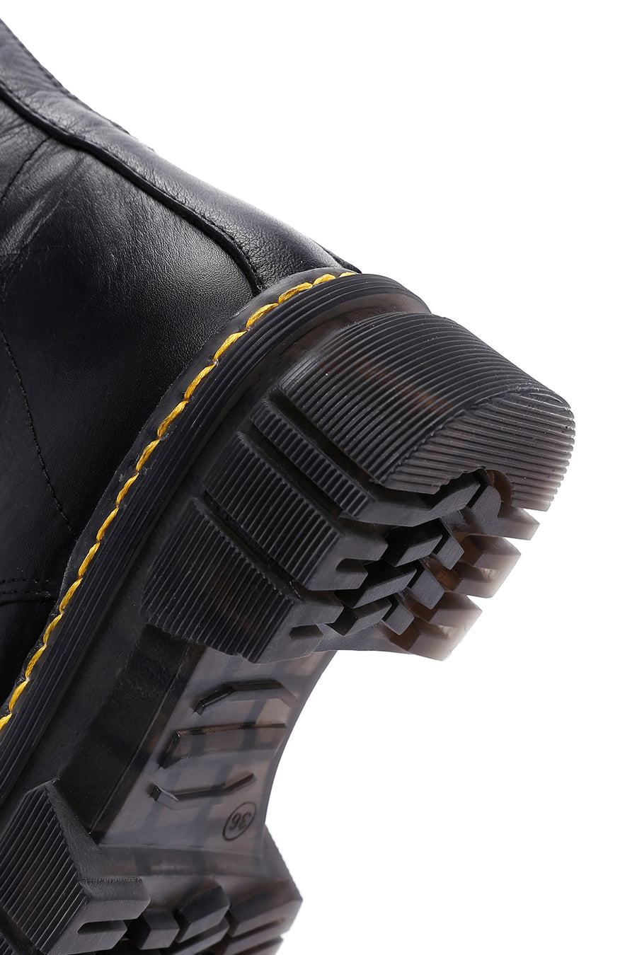 Women's Black Zippered Thick Soled Casual Leather Boots