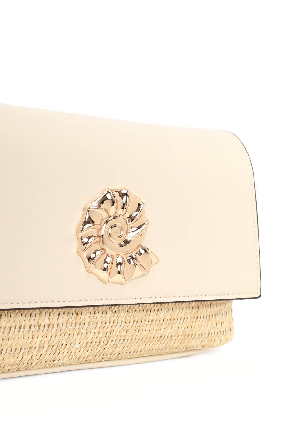 Woman Cream Long-Strap Woven Straw Shoulder Bag