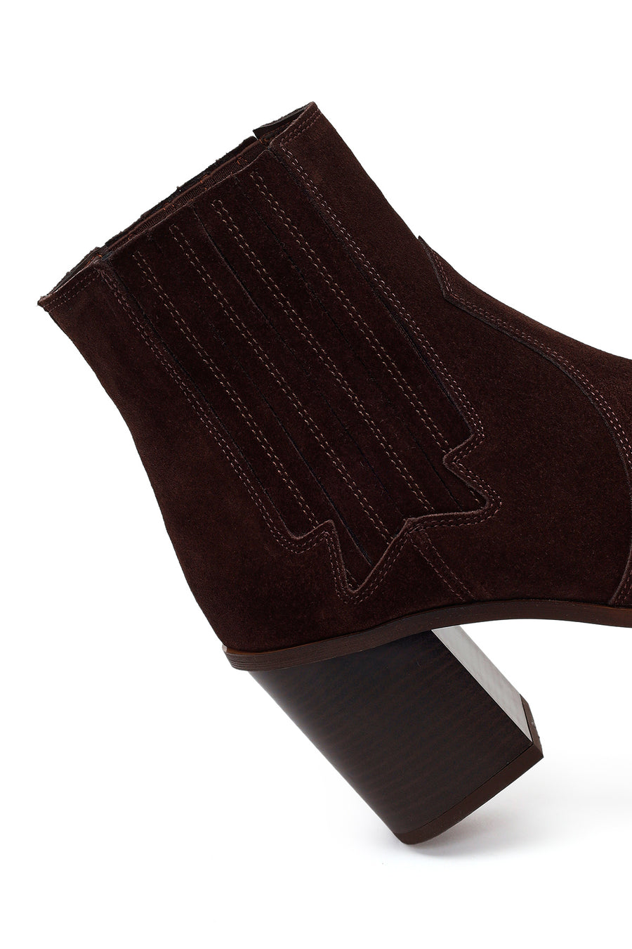 Woman Brown Chunky-Heeled Suede Cowboy Boots