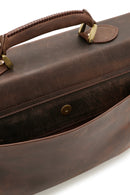 Men's Brown Leather Briefcase | Derimod