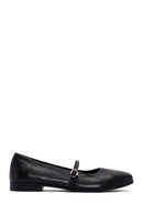 Women's Black Banded Leather Ballerinas | Derimod