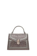 Women's Bronze Long Strap Printed Handbag | Derimod