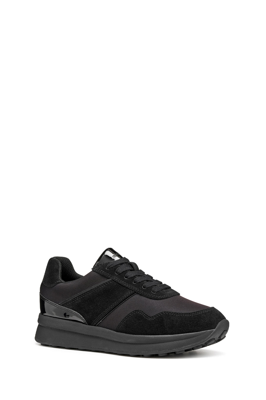 Geox Kadın Siyah D Runntıx A - Nylon+Suede Bağcıklı Kalın Tabanlı Kumaş Sneaker
