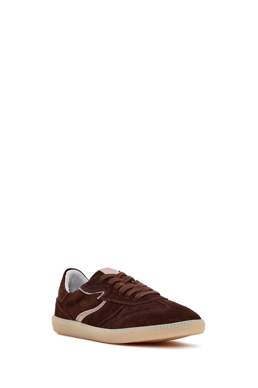 Women's Brown Lace-up Suede Leather Sneaker