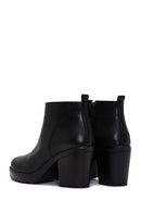 Women's Black Zipper Heeled Classic Boots | Derimod