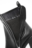 Women's Black Zipper High Thick Heel Boots | Derimod