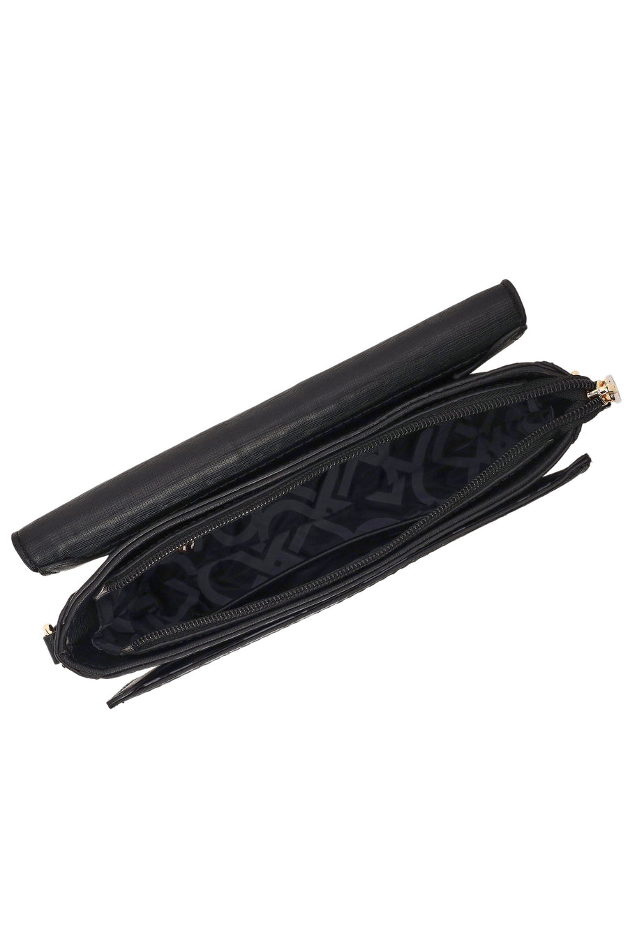 Woman Black Long-Strap Knit Crossbody Bag
