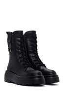 Women's Black Thick Soled Zippered Boots | Derimod