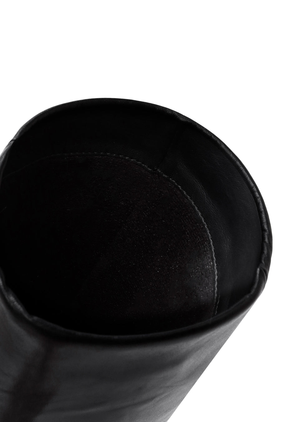 Woman Black Thin High Heels Leather Boot