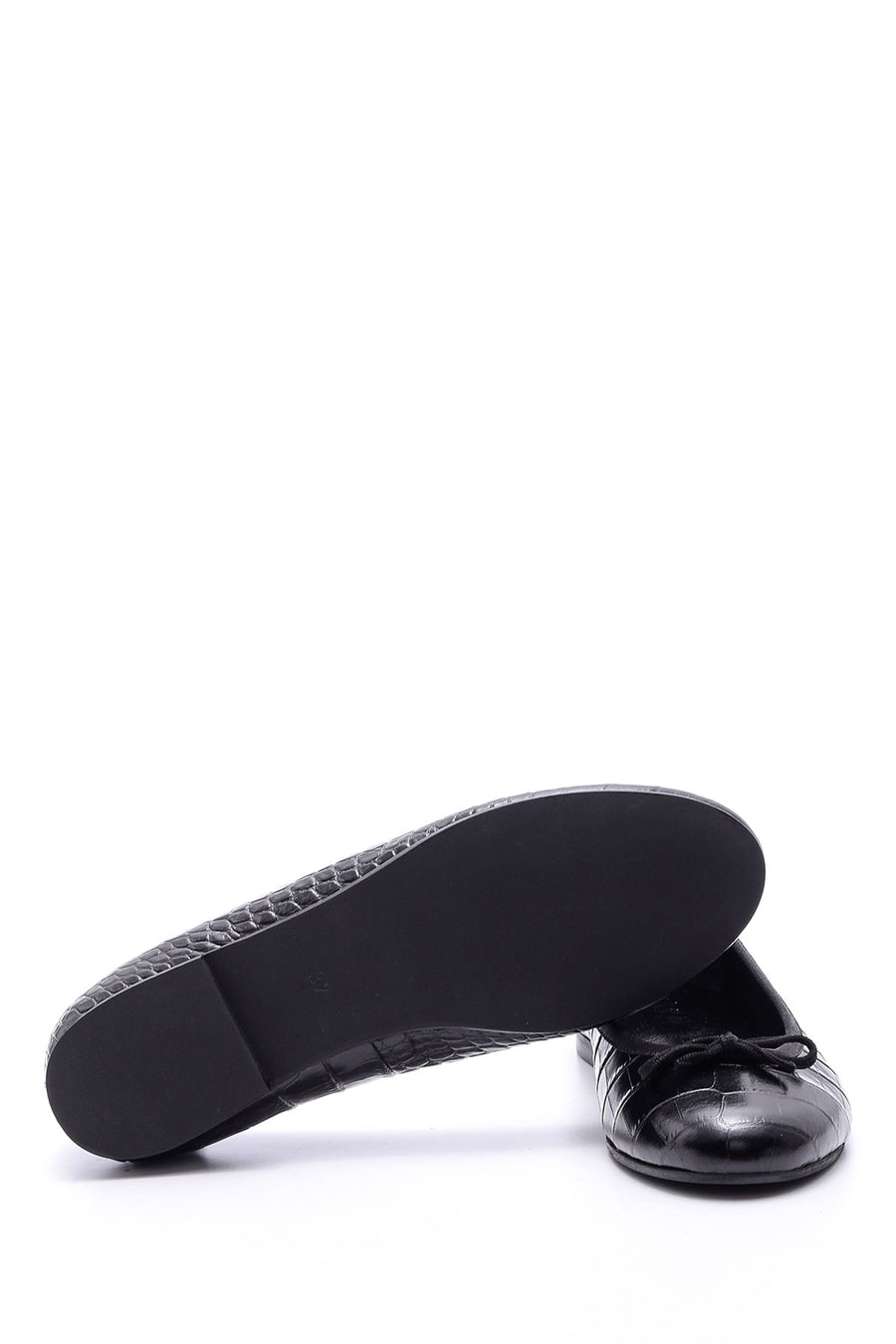 Women's Crocodile Patterned Bow Ballerina Ballerinas