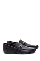 Erkek Siyah Deri Baskılı Casual Loafer | Derimod