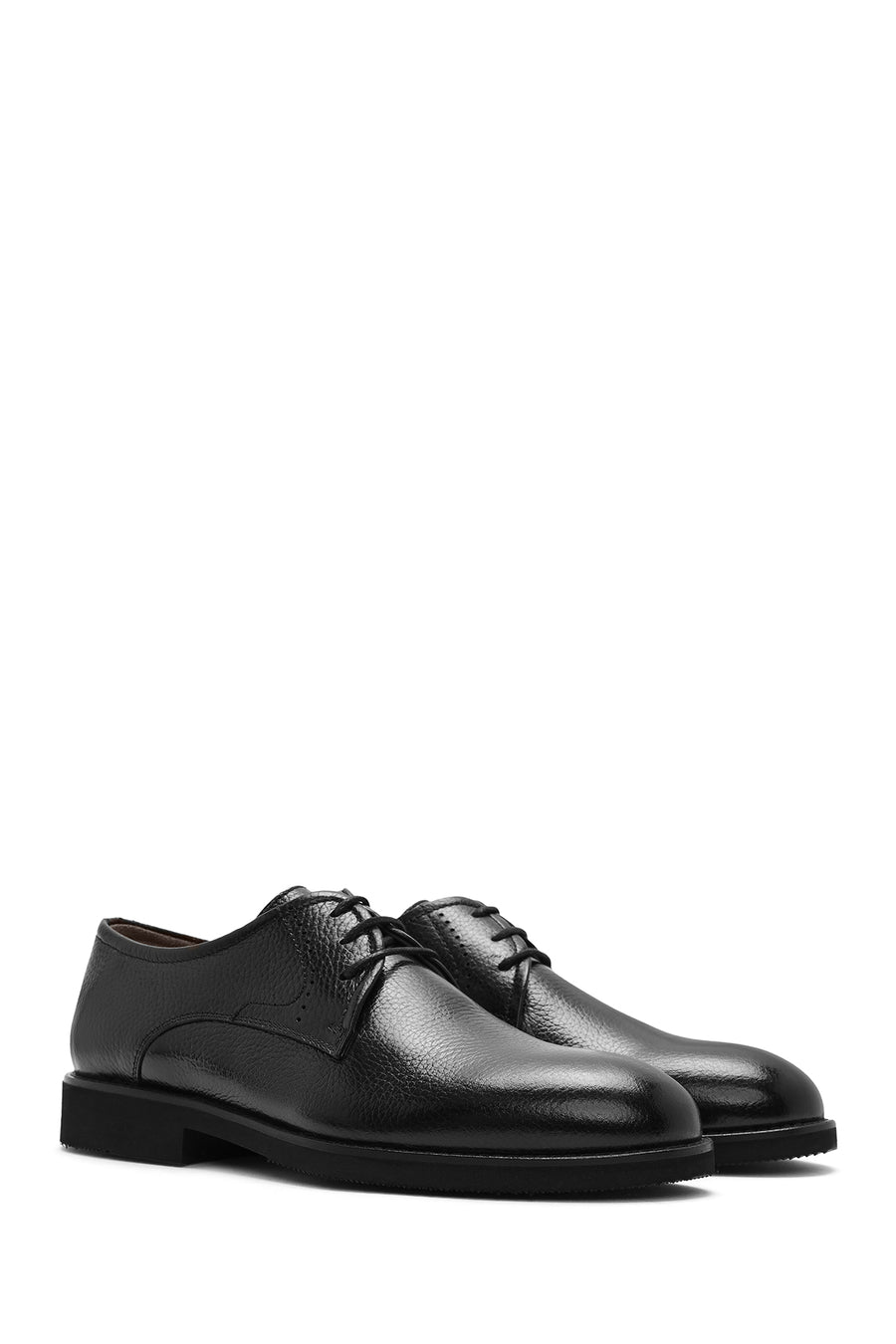 Men's Black Laced Leather Classic Shoes