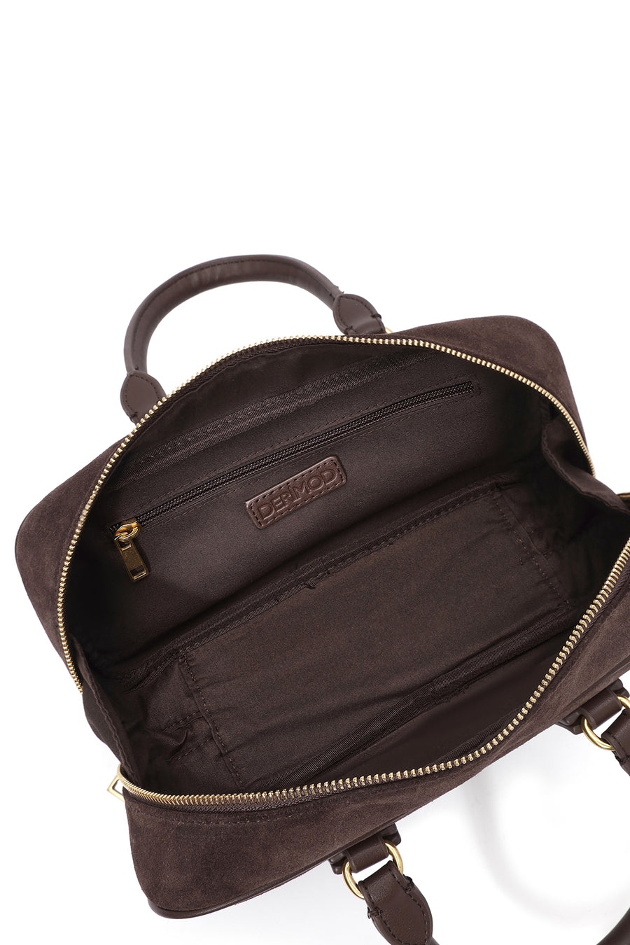 Women's Brown Long Strap Suede Leather Handbag